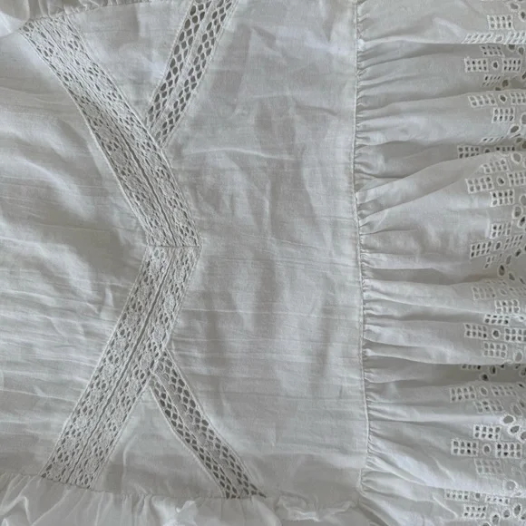 Zara White Eyelet Ruffle Top - Picture 7 of 10